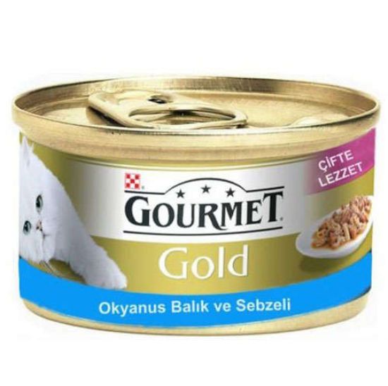 GOURMET GOLD OKYANUS BALIKLI SEBZELİ KEDİ KONSERVE 85 GR resmi